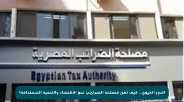 الدور الحيوي.. كيف تعزز مصلحة الضرائب نمو الاقتصاد والتنمية المستدامة؟